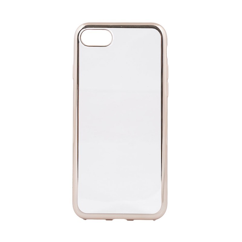 Glitter Soft Champagne Gold - Devia iPhone 7 / iPhone 8 Carcasa Silicon (margini electroplacate)