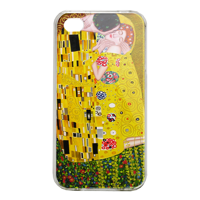 Gustav Klimt - The Kiss - iPhone 4/4S Carcasa Alba/Transparenta Plastic