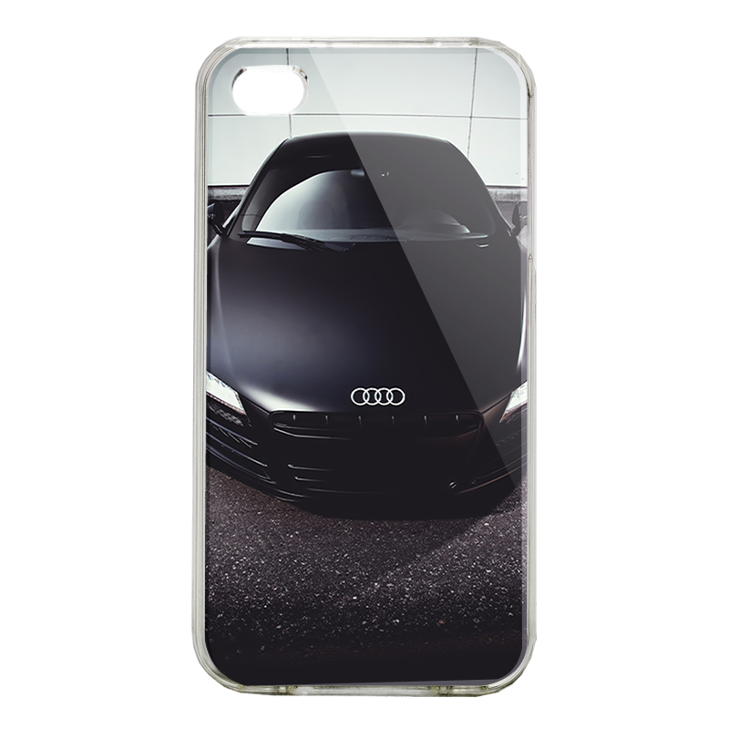 Audi R8 - iPhone 4/4S Carcasa Alba/Transparenta Plastic