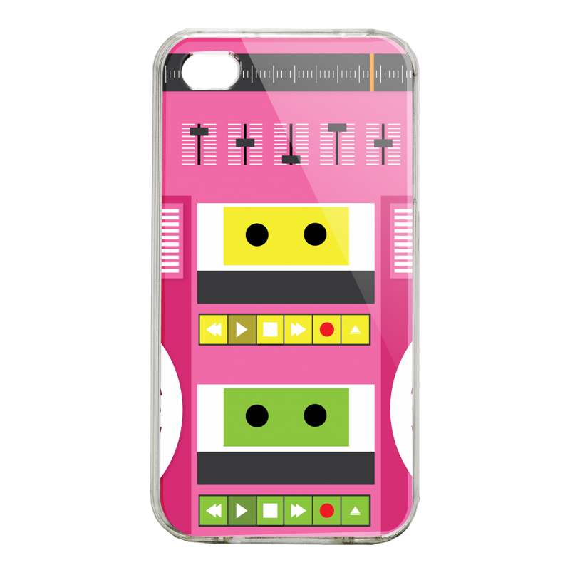 Boombox - iPhone 4/4S Carcasa Alba/Transparenta Plastic