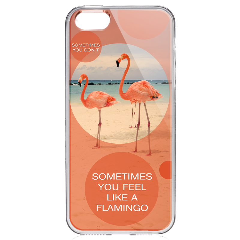 Flamingo Feeling - iPhone 5/5S Carcasa Transparenta Silicon