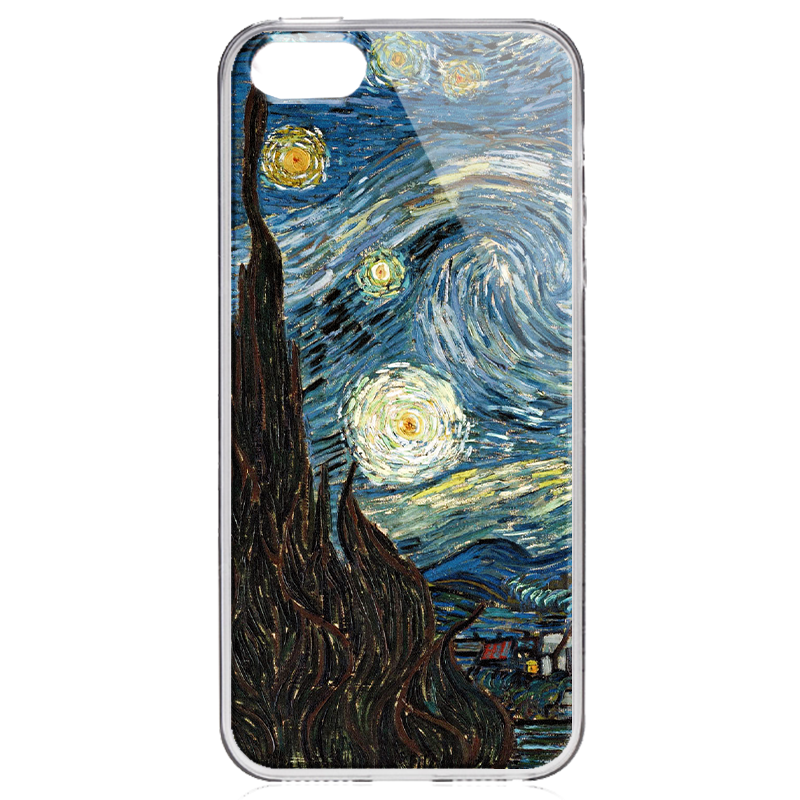Van Gogh - Starry Night - iPhone 5/5S Carcasa Transparenta Plastic