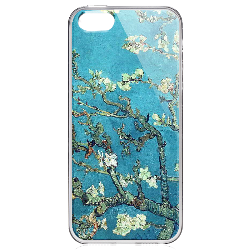Van Gogh - Branches with Almond Blossom - iPhone 5/5S/SE Carcasa Transparenta Silicon
