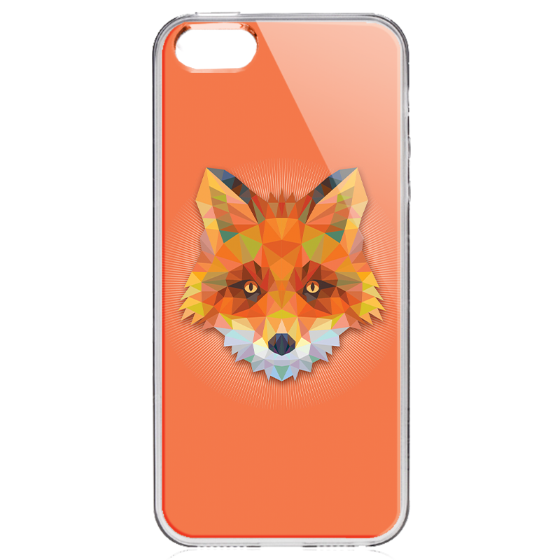 Origami Fox - iPhone 5/5S/SE Carcasa Transparenta Silicon