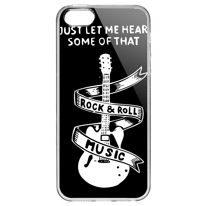 Rock & Roll - iPhone 5/5S Carcasa Transparenta Silicon