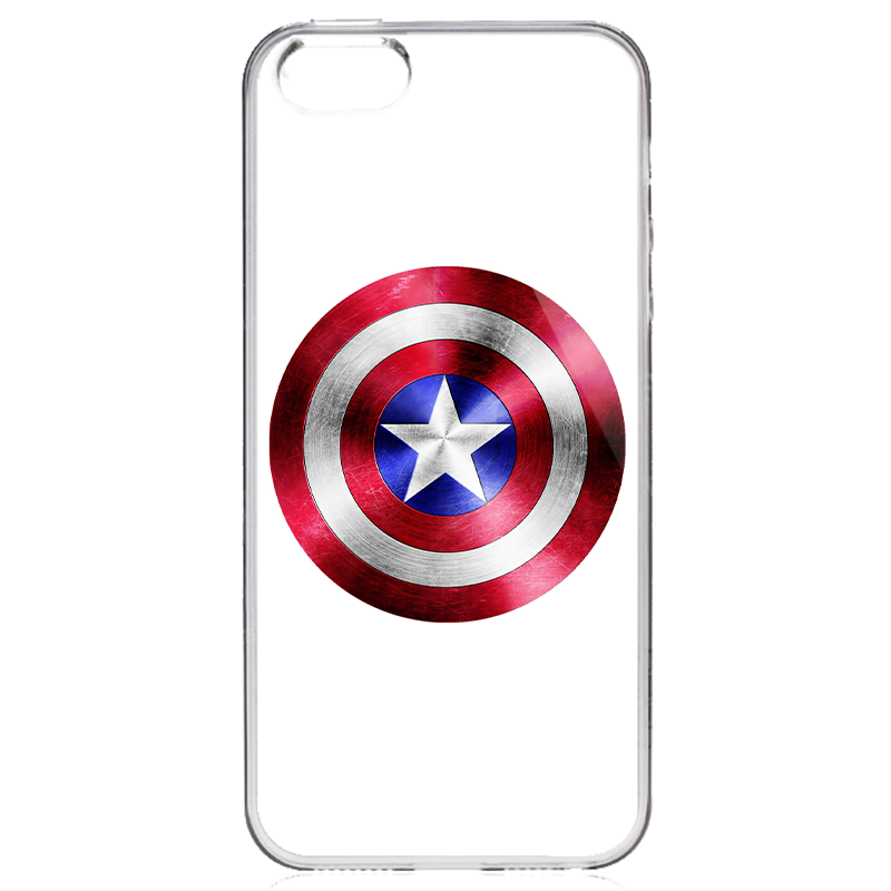 Captain America Logo - iPhone 5/5S Carcasa Transparenta Plastic