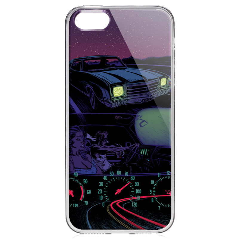 Night Ride - iPhone 5/5S/SE Carcasa Transparenta Silicon