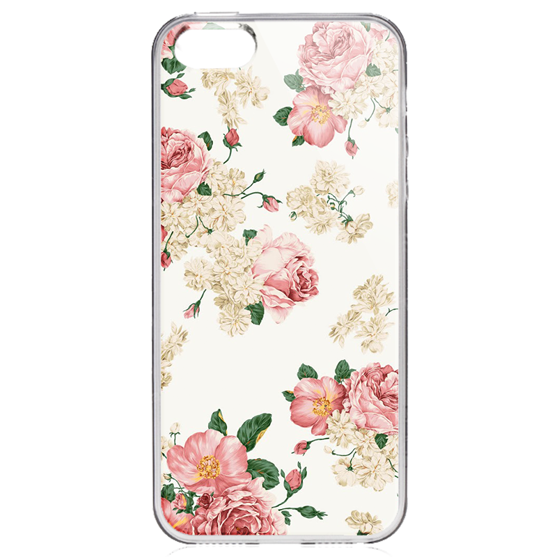 Peacefully Pink - iPhone 5/5S/SE Carcasa Transparenta Silicon