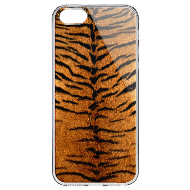 Tiger Fur - iPhone 5/5S Carcasa Transparenta Plastic