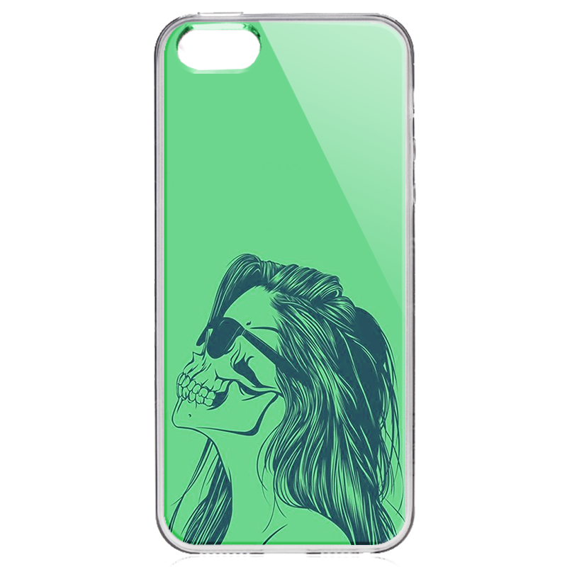 Skull Girl - iPhone 5/5S/SE Carcasa Transparenta Silicon