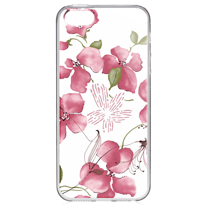 Delicate Petals - iPhone 5/5S/SE Carcasa Transparenta Silicon
