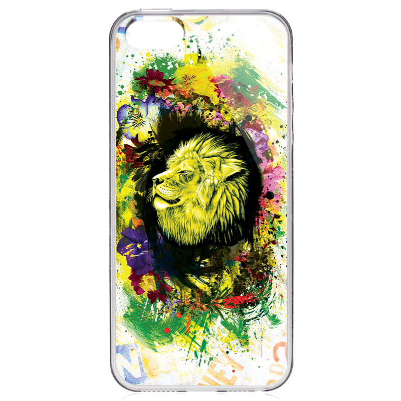 Gold Lion - iPhone 5/5S/SE Carcasa Transparenta Silicon