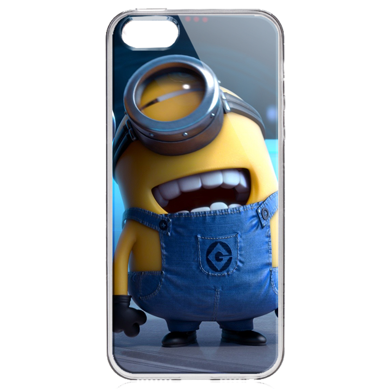 Funny Minions - iPhone 5/5S/SE Carcasa Transparenta Silicon