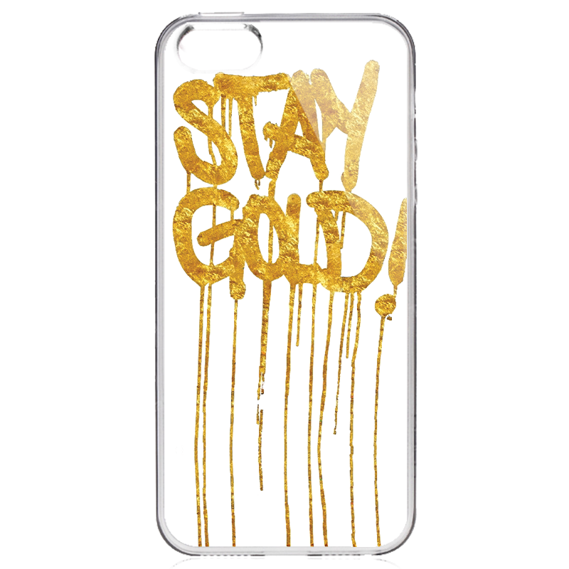 Stay Gold - iPhone 5/5S/SE Carcasa Transparenta Silicon