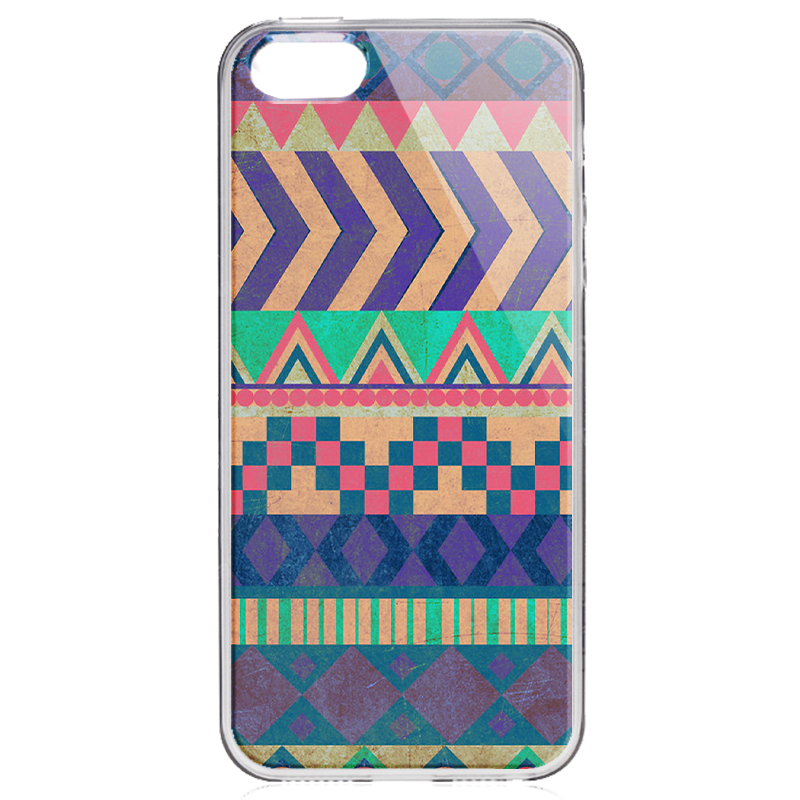 Tribal Pastel - iPhone 5/5S Carcasa Transparenta Plastic
