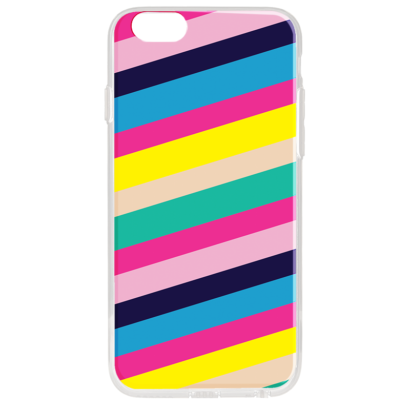 Diagonal Colors - iPhone 6 Carcasa Transparenta Silicon
