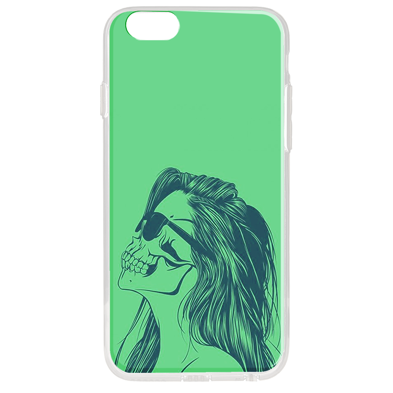 Skull Girl - iPhone 6 Plus Carcasa Transparenta Silicon