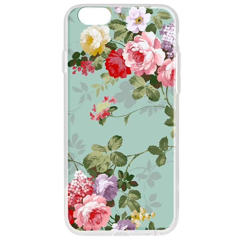 Retro Flowers Wallpaper - iPhone 6 Plus Carcasa Transparenta Silicon
