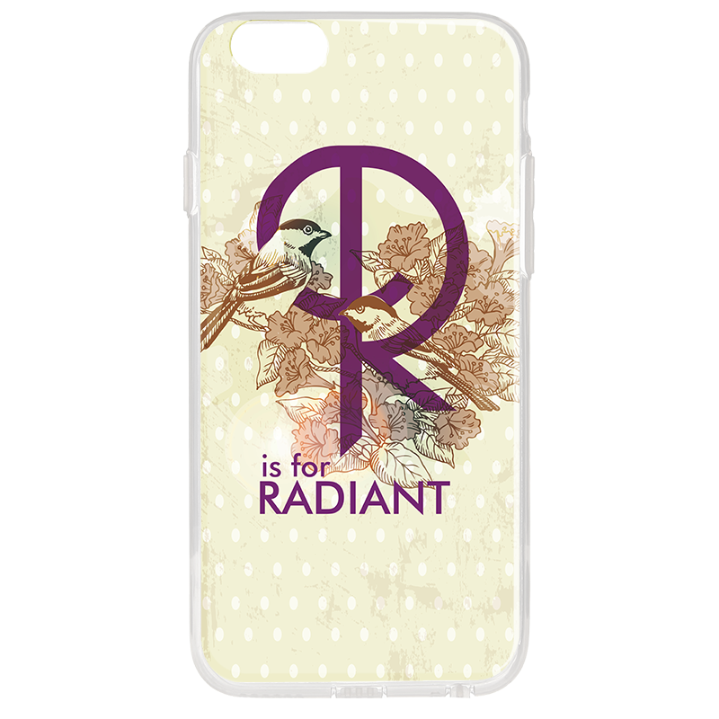 R is for Radiant - iPhone 6 Carcasa Transparenta Silicon