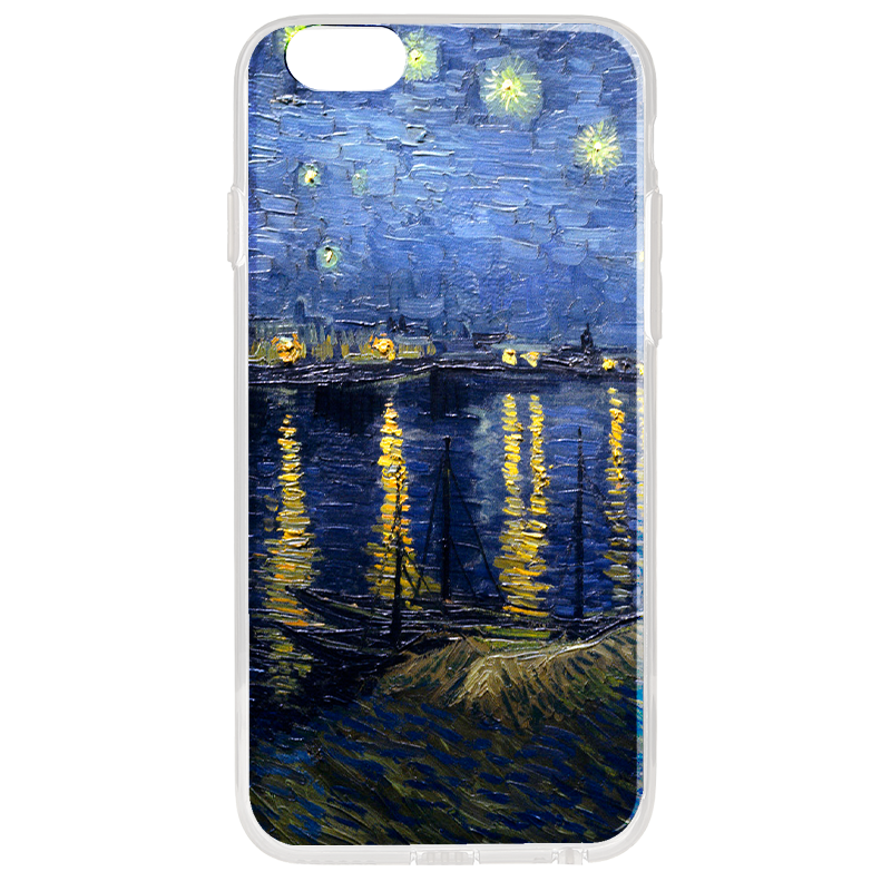 Van Gogh - Starryrhone - iPhone 6 Carcasa Transparenta Silicon