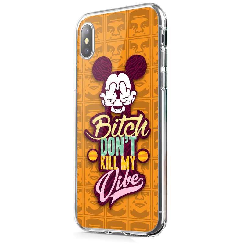 Bitch Don't Kill My Vibe - Obey - iPhone X Carcasa Transparenta Silicon