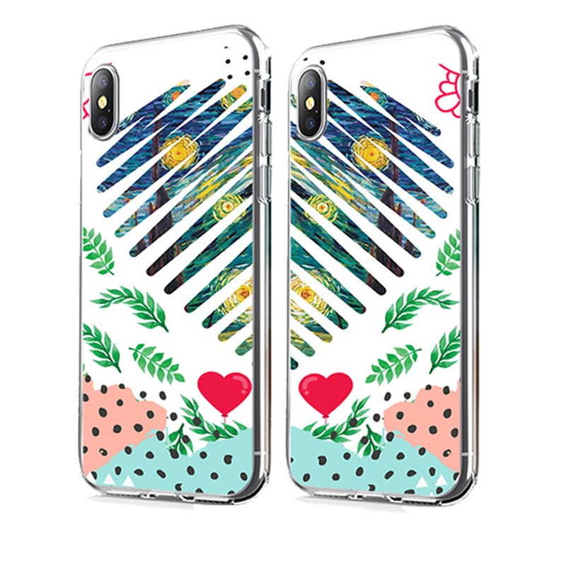 Van Gogh - Starry Night Heart - iPhone X Carcasa Transparenta Silicon