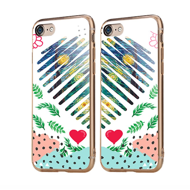 Van Gogh - Starry Night Heart - iPhone 7 / iPhone 8 Carcasa Transparenta Silicon