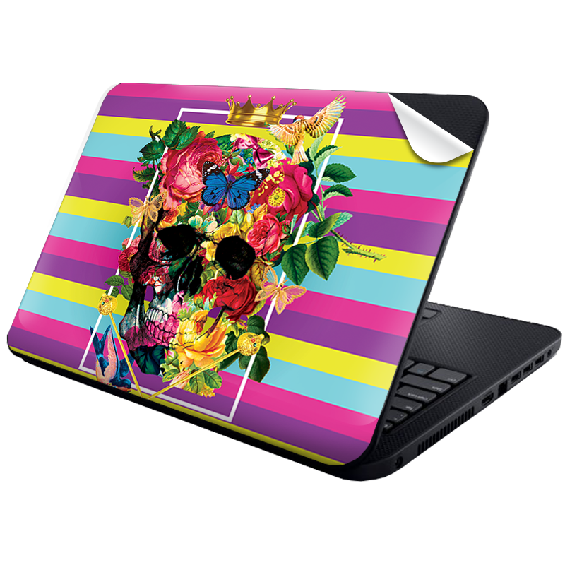 Floral Explosion Skull - Laptop Generic Skin