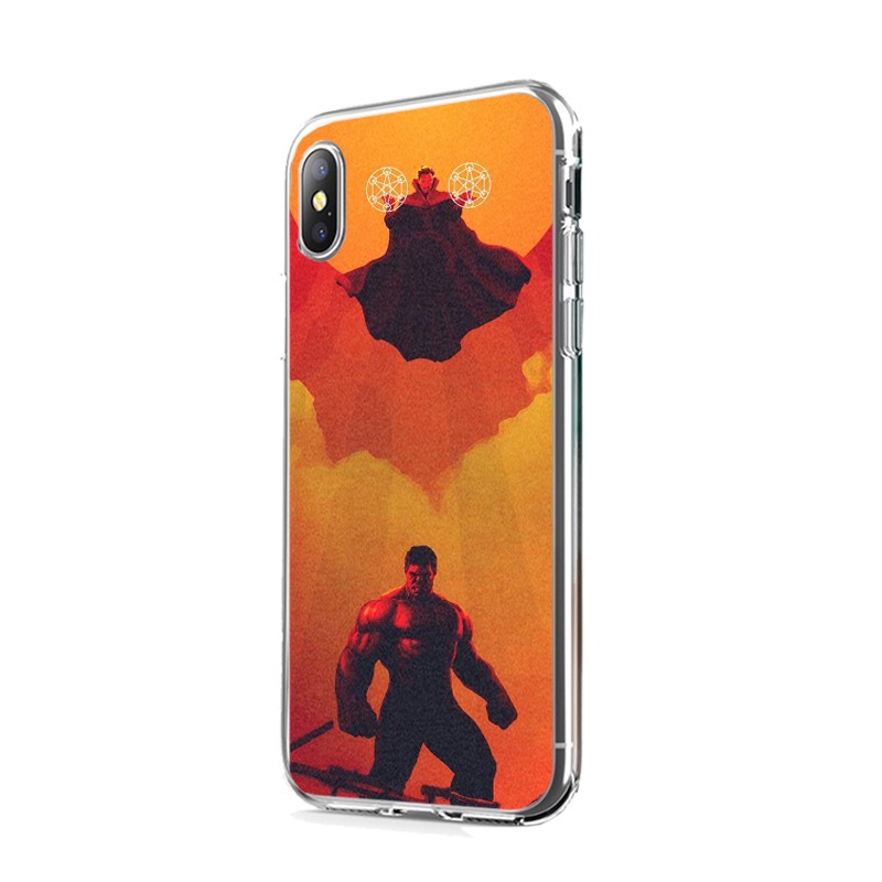 Dr. Strange & Hulk - iPhone X Carcasa Transparenta Silicon
