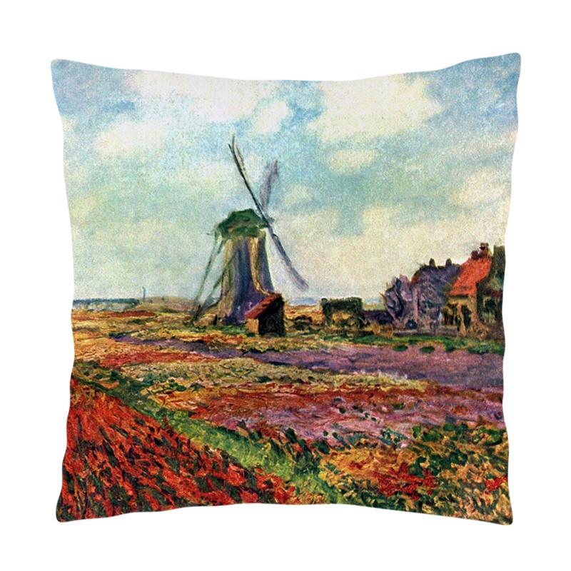 Perna decorativa - Claude Monet - Fields of Tulip With The Rijnsburg Windmill