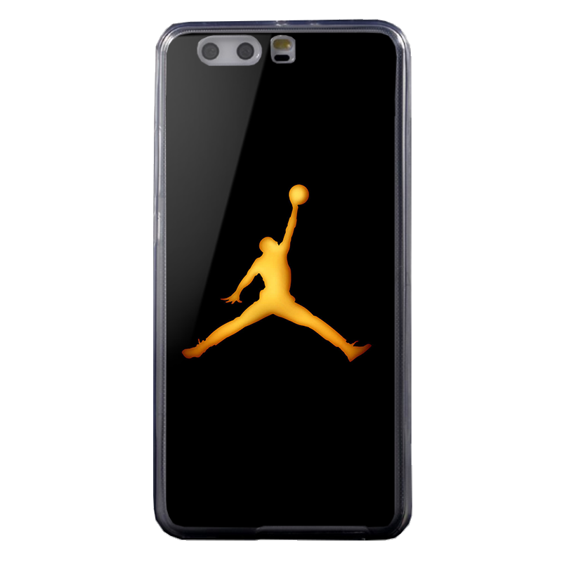 Golden Jordan Logo - Huawei P10 Plus Carcasa Transparenta Silicon