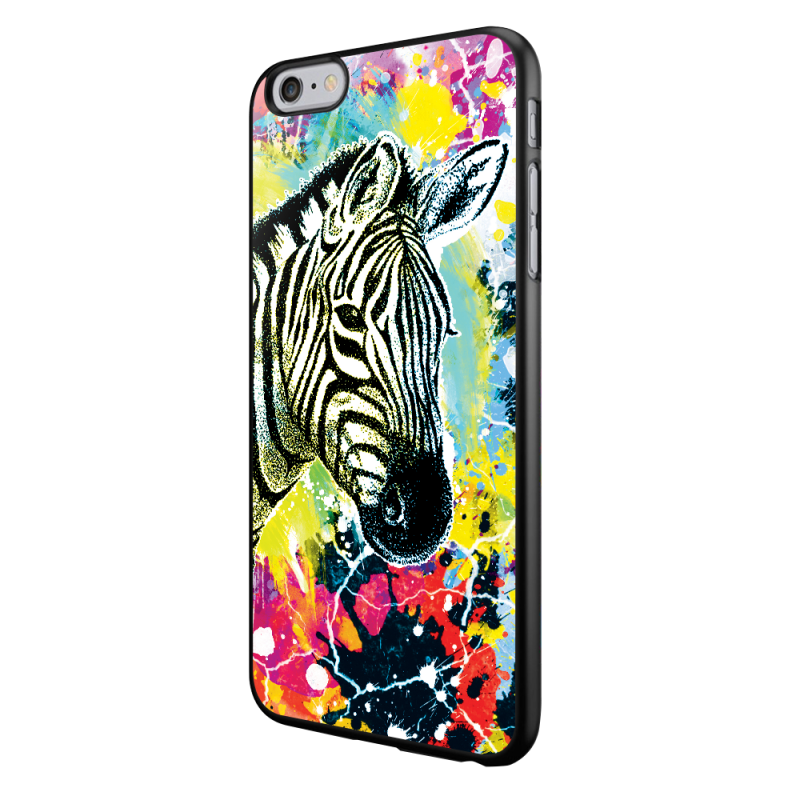 Zebra Splash - iPhone 6/6S Carcasa Neagra TPU