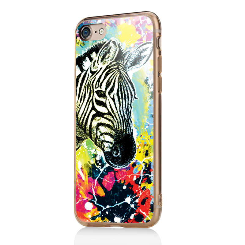 Zebra Splash - iPhone 7 / iPhone 8 Carcasa Transparenta Silicon