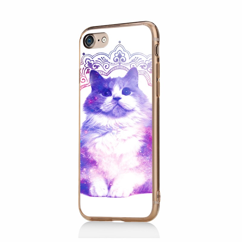 Galaxy Cat - iPhone 7 / iPhone 8 Carcasa Transparenta Silicon