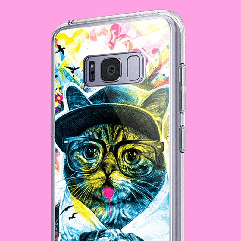 Hipster Meow - Samsung Galaxy S8 Carcasa Premium Silicon
