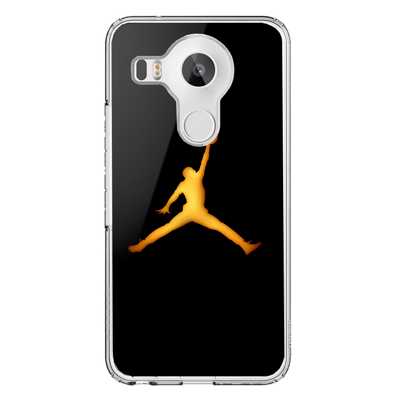 Golden Jordan Logo - LG Nexus 5X Carcasa Transparenta Silicon