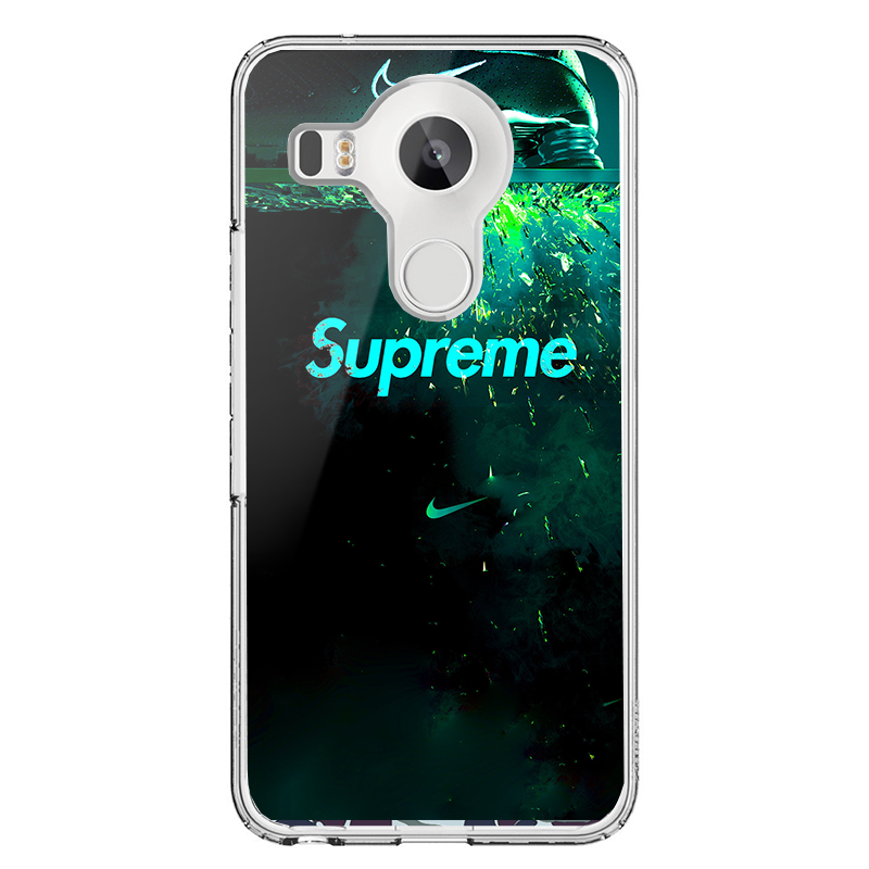 Nike X Supreme - LG Nexus 5X Carcasa Transparenta Silicon