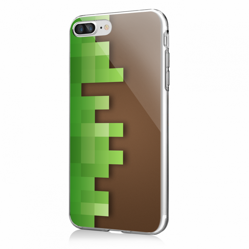 Minecraft - iPhone 7 Plus / iPhone 8 Plus Carcasa Transparenta Silicon