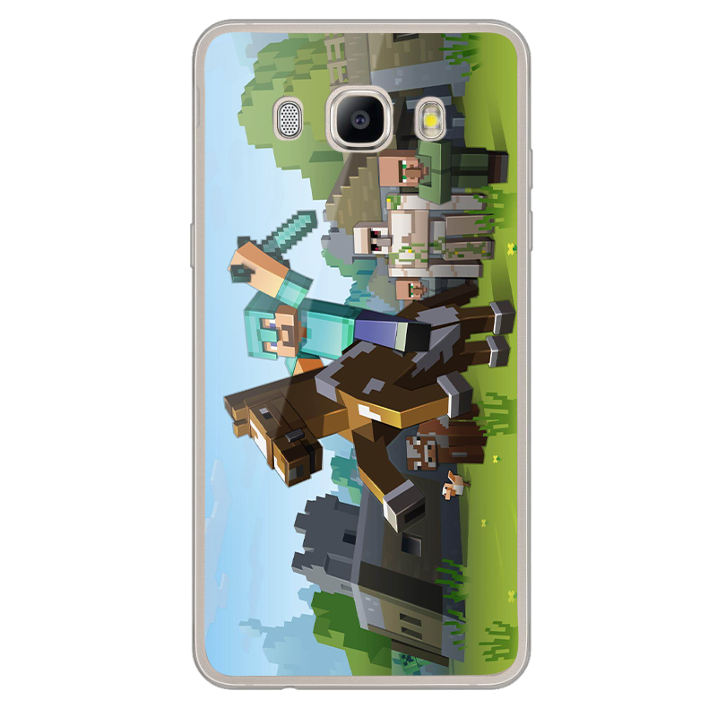 Minecraft Horse - Samsung Galaxy J7 2017 Carcasa Transparenta Silicon