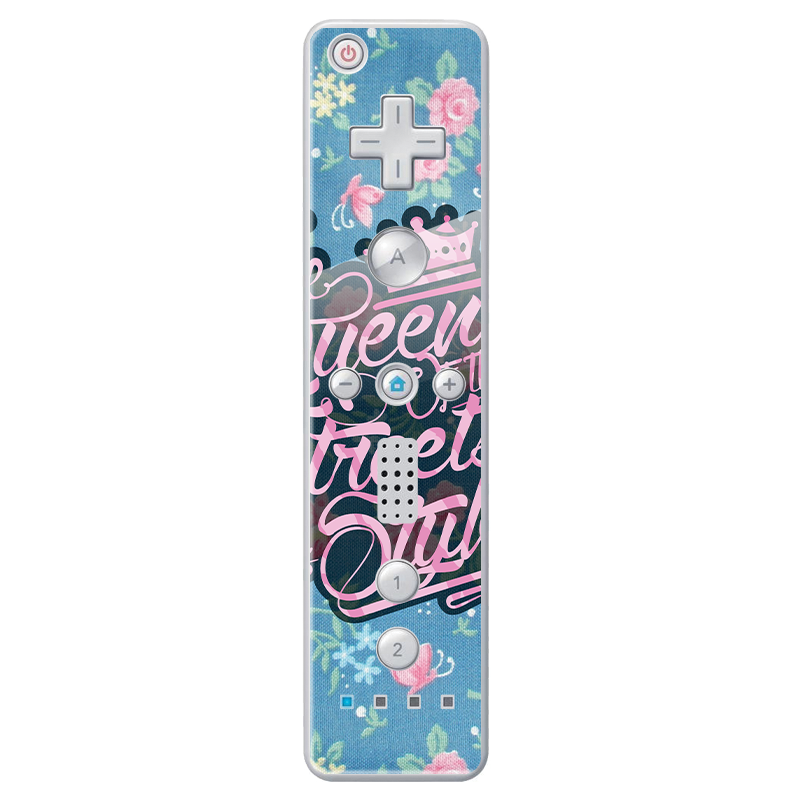Queen of the Streets - Floral Blue - Nintendo Wii Remote Skin