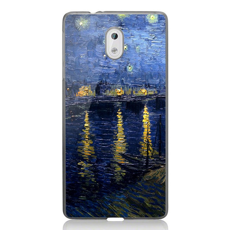 Van Gogh - Starryrhone - Nokia 3 Carcasa Transparenta Silicon
