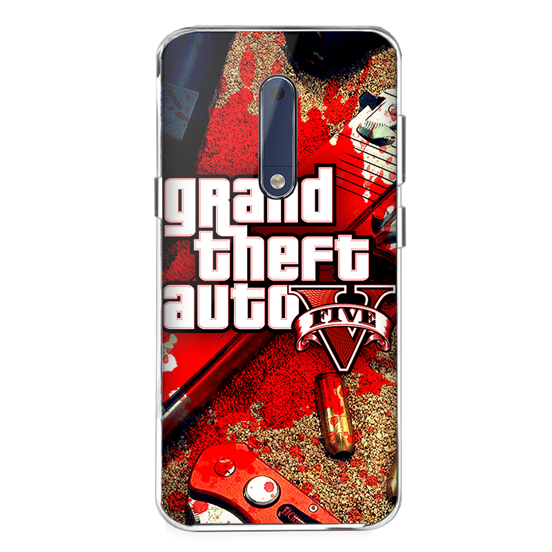 Grand Theft Auto V - Nokia 5 Carcasa Transparenta Silicon