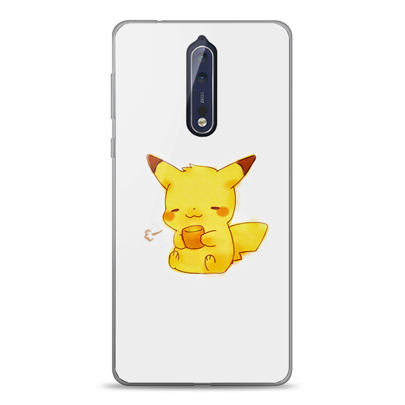 Pikachu - Nokia 8 Carcasa Transparenta Silicon