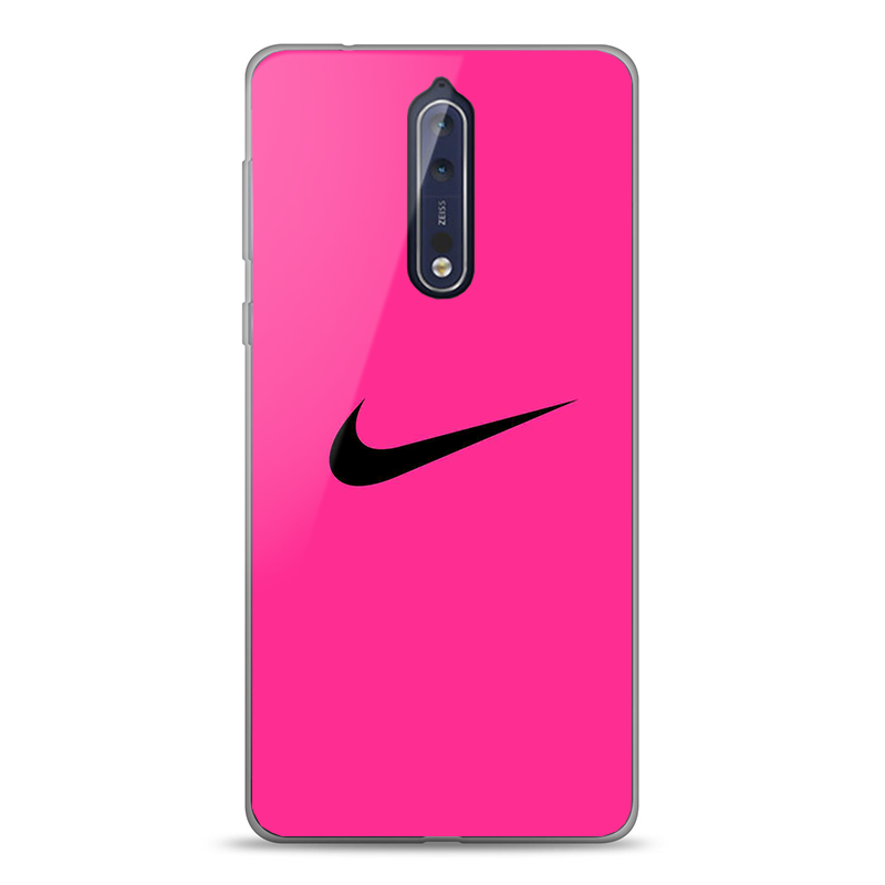 Pink Nike - Nokia 8 Carcasa Transparenta Silicon