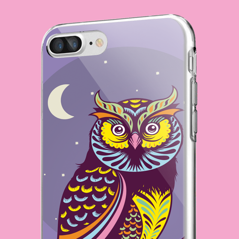 Purple Nights - iPhone 7 Plus / iPhone 8 Plus Carcasa Transparenta Silicon