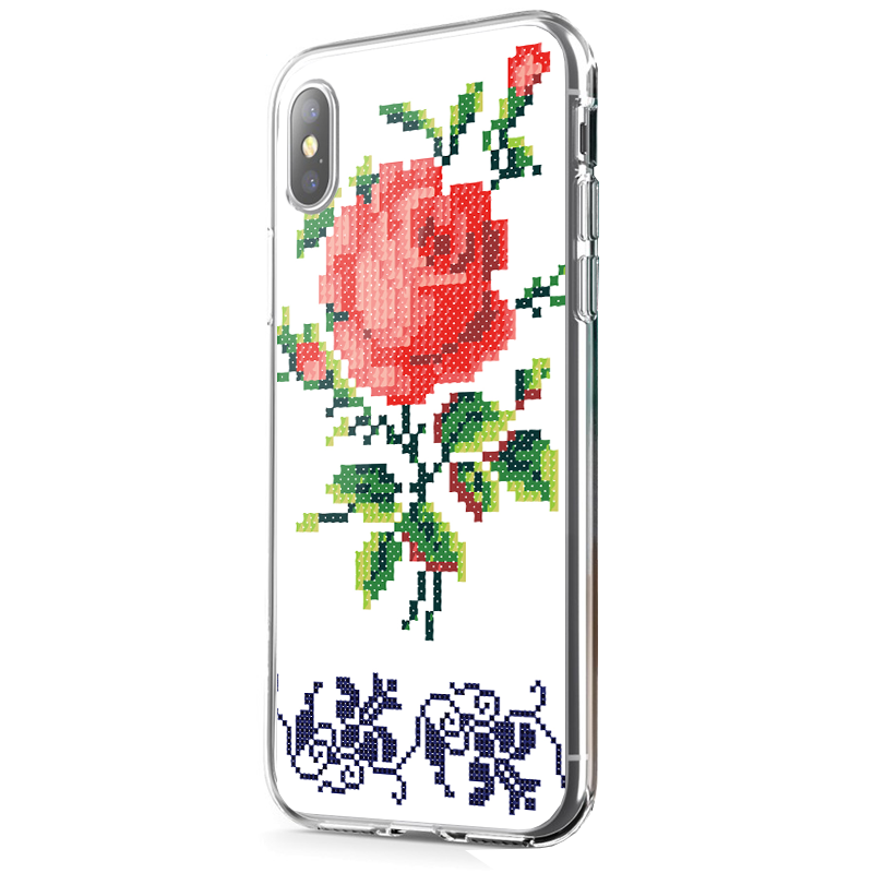 Red Rose - iPhone X Carcasa Transparenta Silicon