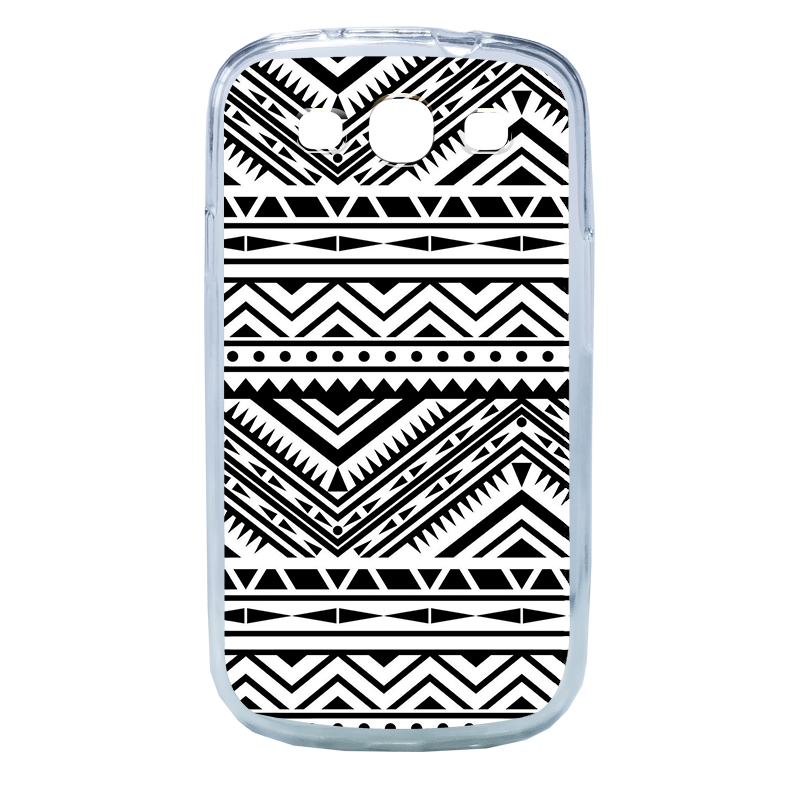 Tribal Black & White - Samsung Galaxy S3 Carcasa Silicon