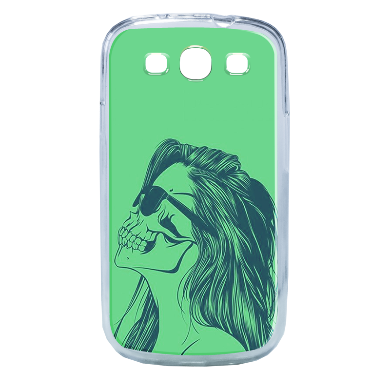Skull Girl - Samsung Galaxy S3 Carcasa Transparenta Plastic