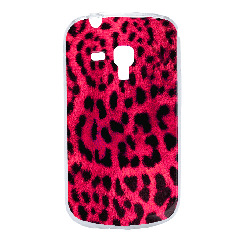 Pink Animal Print - Samsung Galaxy S3 Mini Carcasa Transparenta Silicon