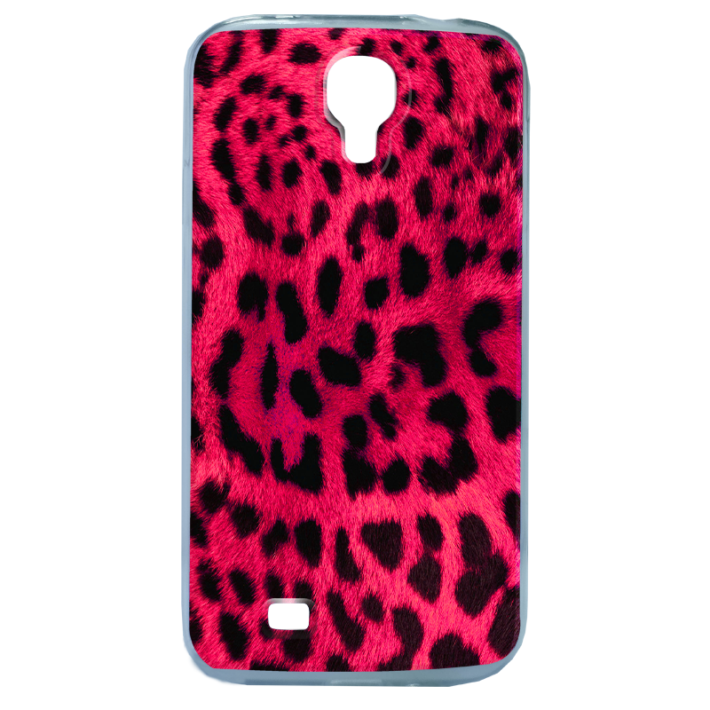 Pink Animal Print - Samsung Galaxy S4 Carcasa Transparenta Silicon